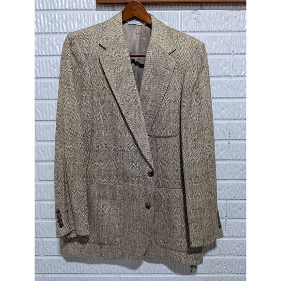Colours by Alexander Julian Men's Tan Vintage Silk Tweed Jacket Size 41L - Picture 1 of 6